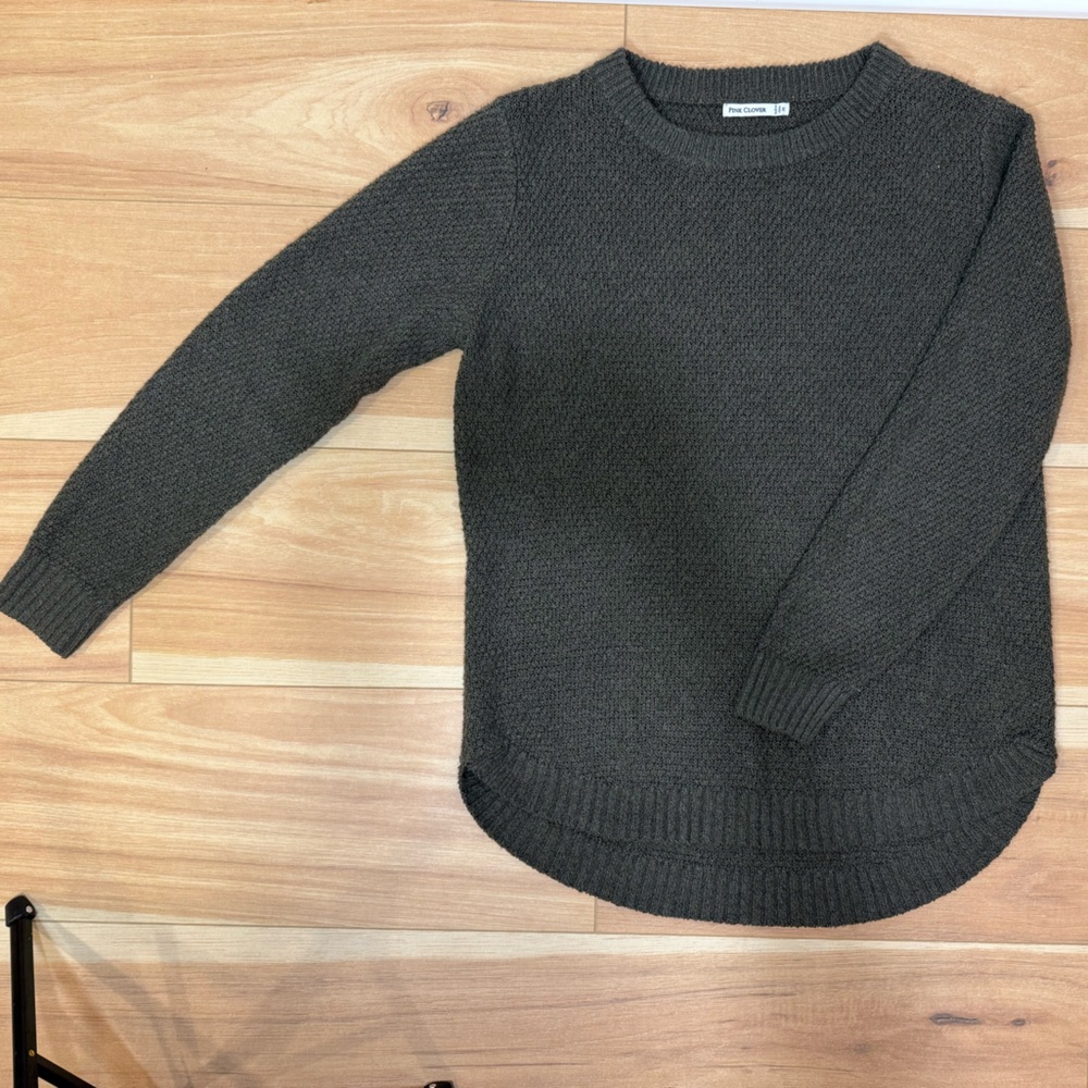 Pink Clover Army Green Crewneck Sweater
